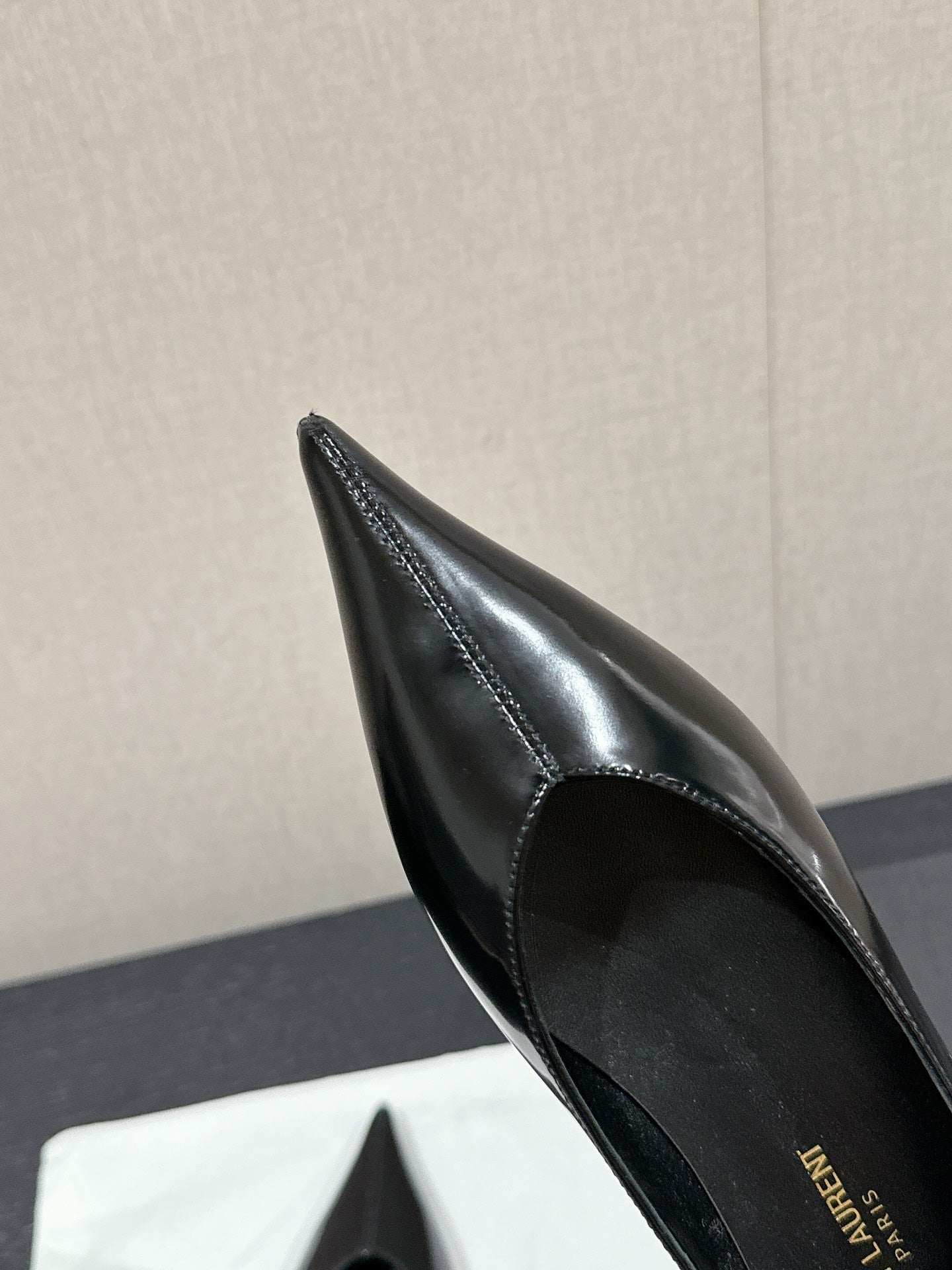 SL NOUR POINTED TOE BALLET BLACK CALFSKIN - 35