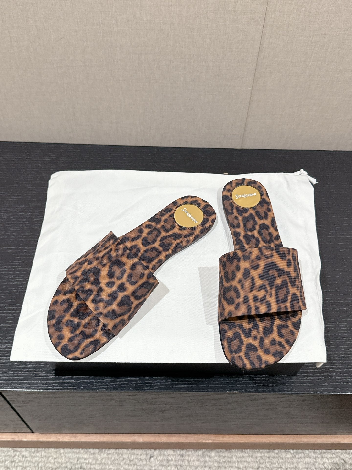 SL CARLYLE LEOPARD SLIPPERS AMBER CANVAS - 35