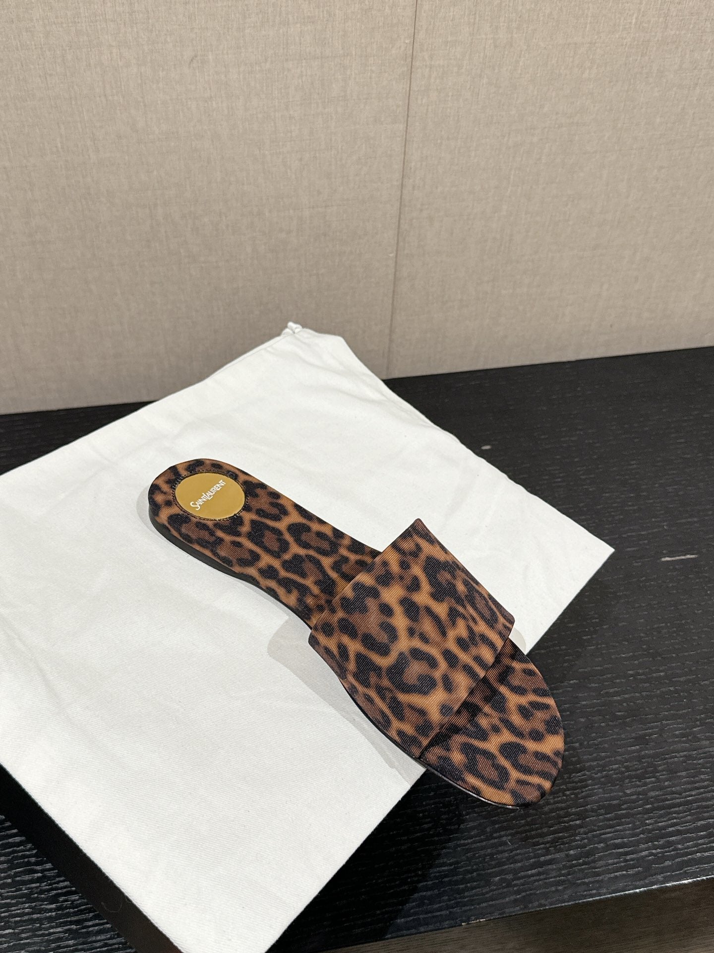 SL CARLYLE LEOPARD SLIPPERS AMBER CANVAS - 35