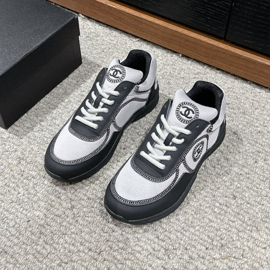 CLASSIC TRAINER IN GREY MIX BLACK FABRIC - 35