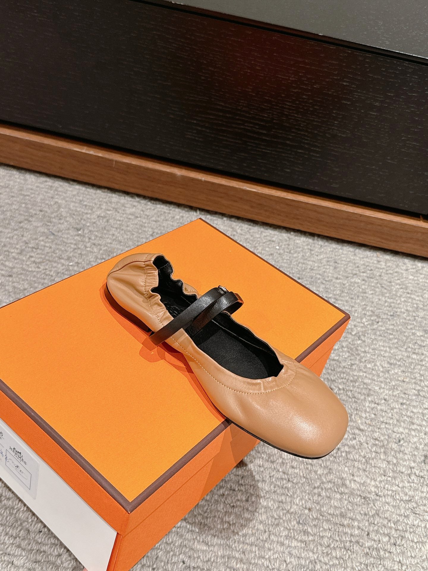 BALLERINA BALLET FLAT BRIGHT BROWN LAMBSKIN - 35
