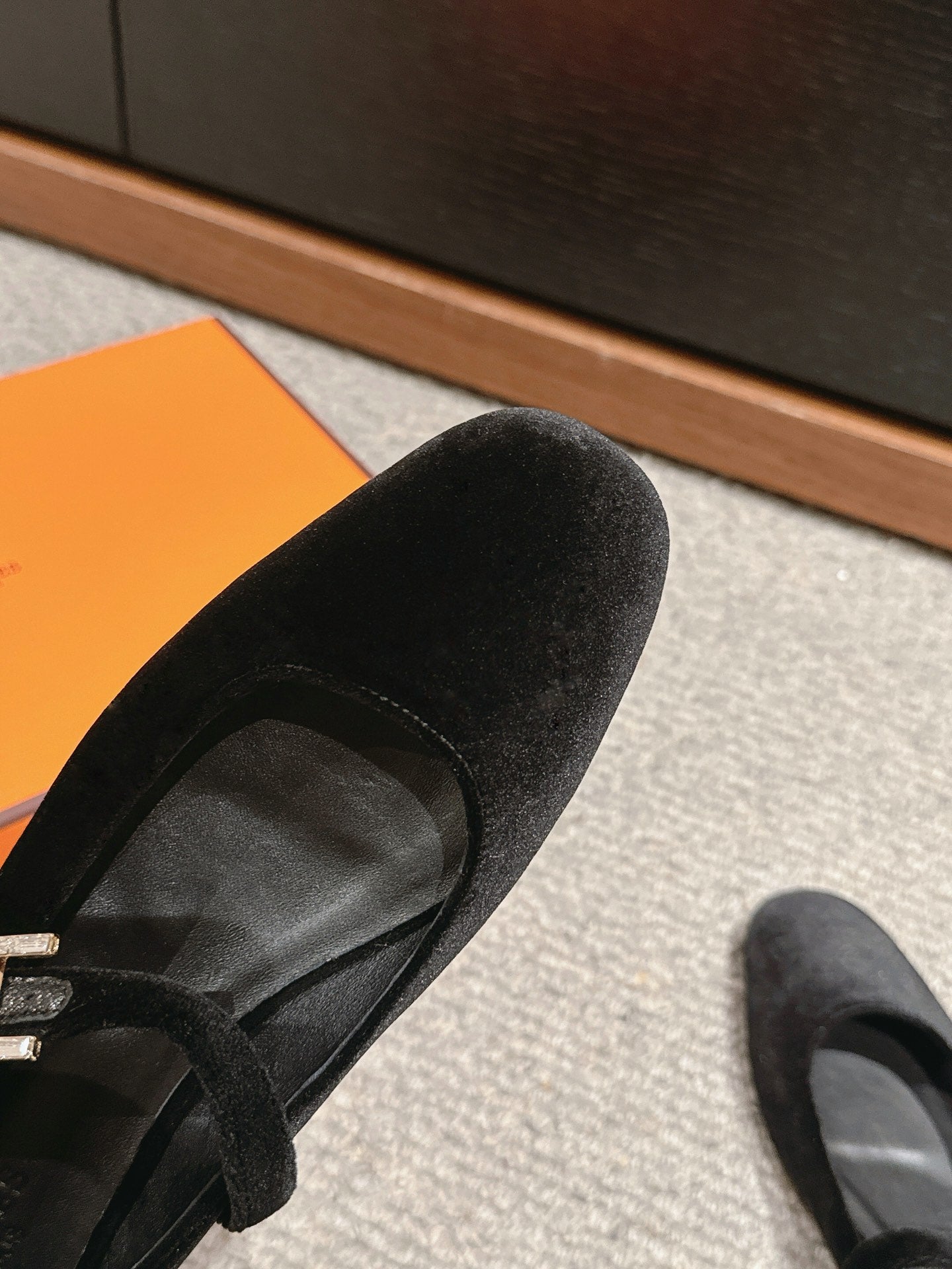 JANE BALLET FLAT BLACK VELVET - 35