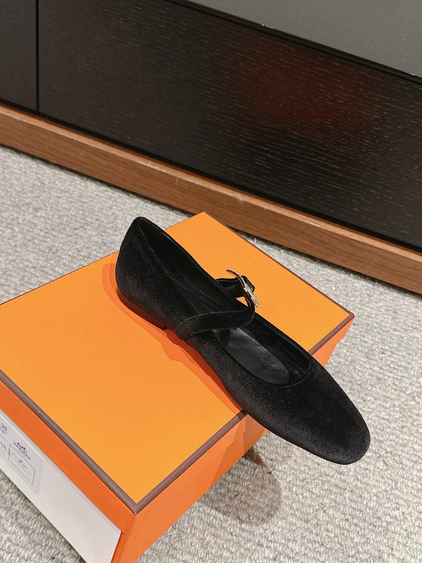 JANE BALLET FLAT BLACK VELVET - 35