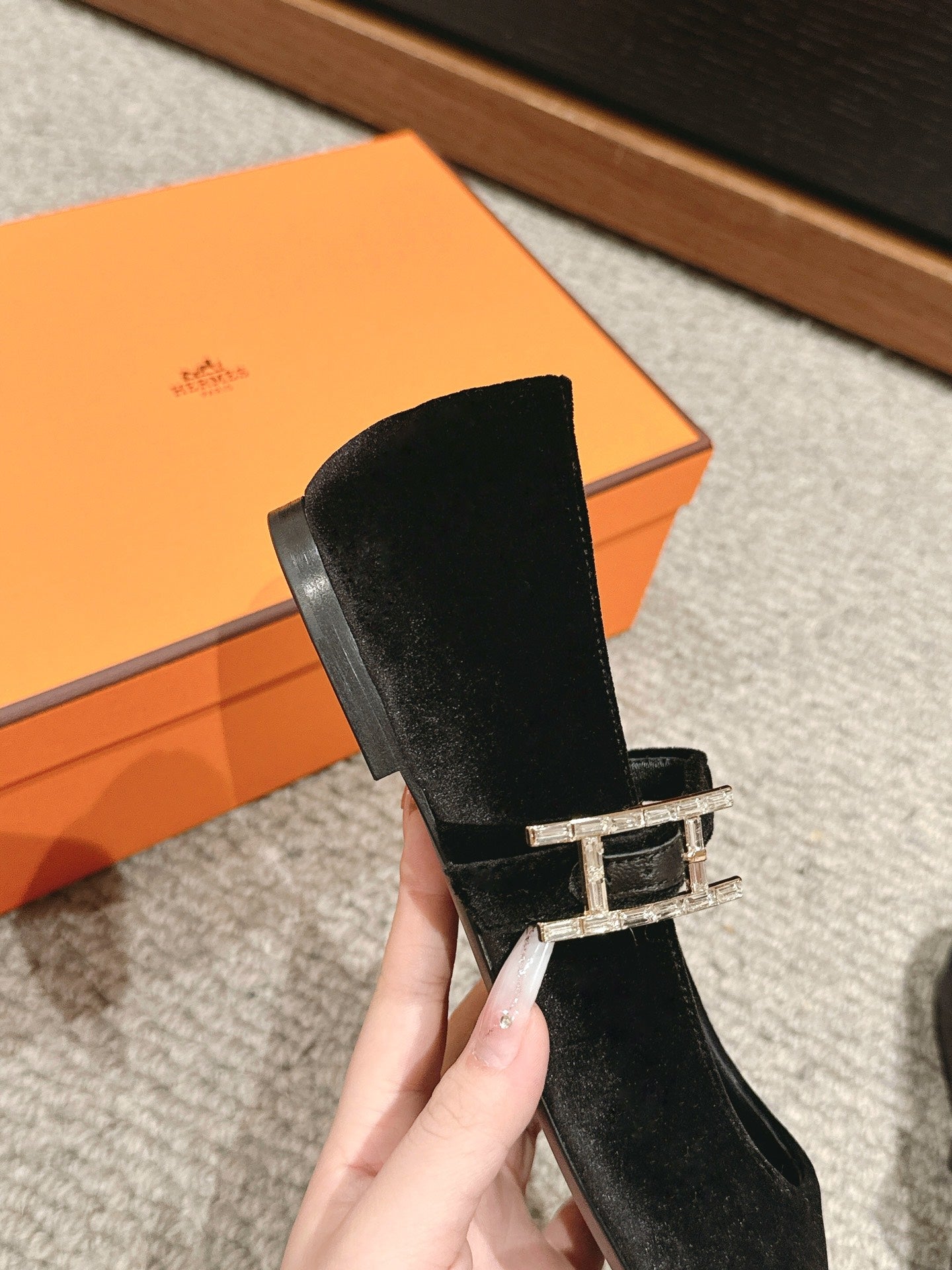 JANE BALLET FLAT BLACK VELVET - 35