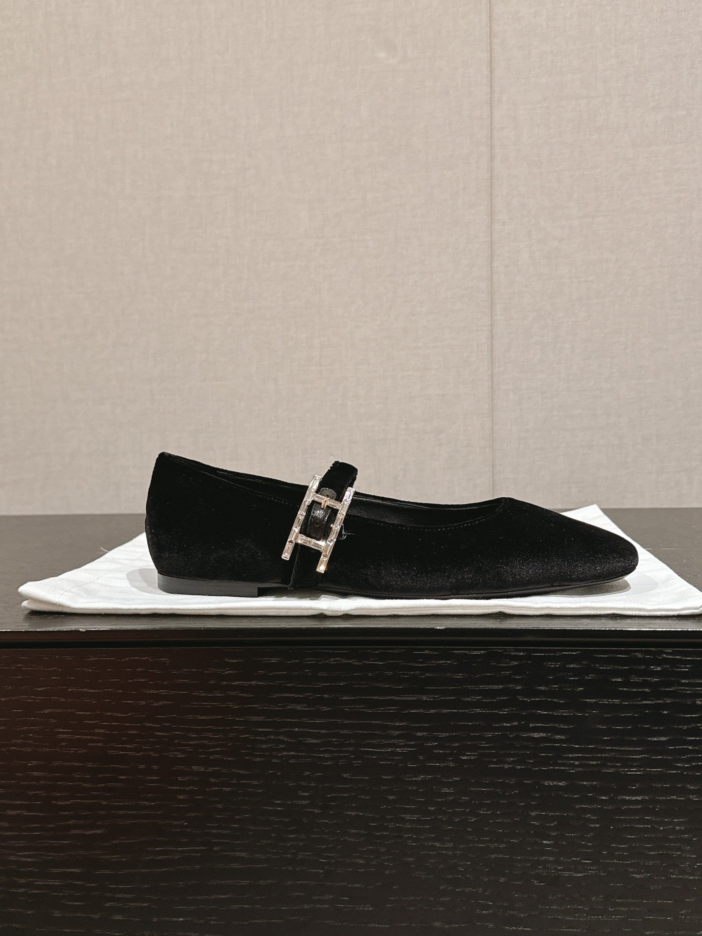 JANE BALLET FLAT BLACK VELVET - 35