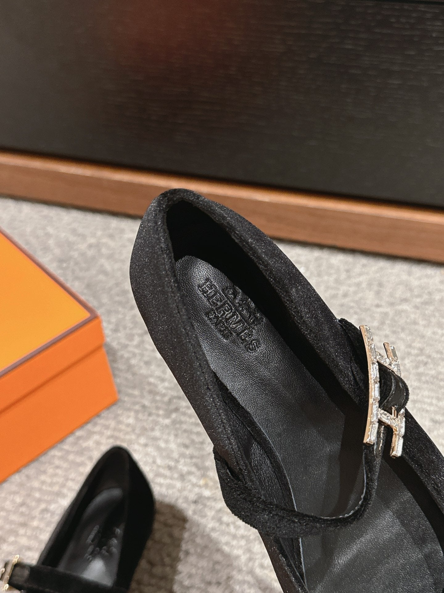 JANE BALLET FLAT BLACK VELVET - 35