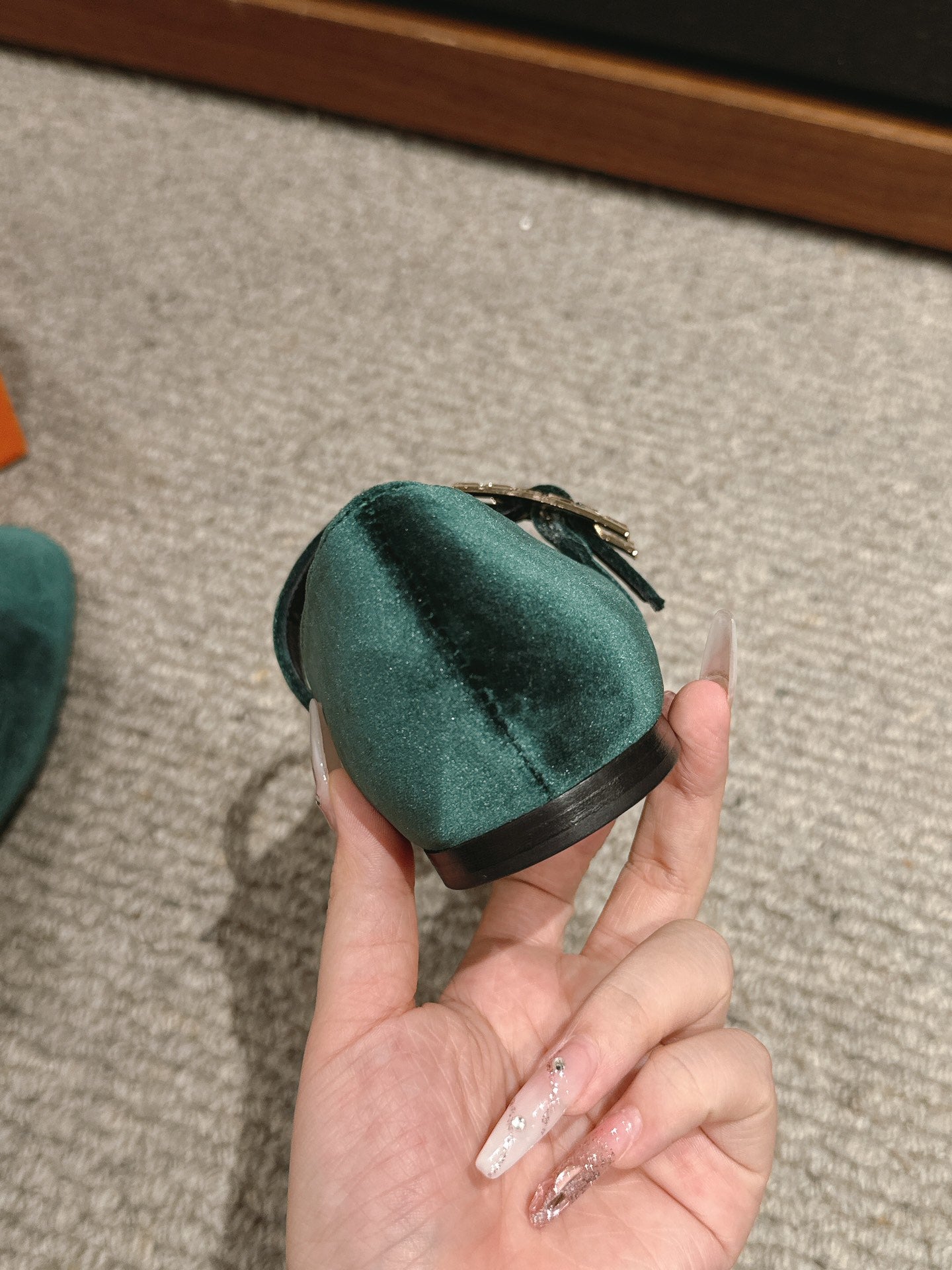 JANE BALLET FLAT CASTLETON GREEN VELVET - 35
