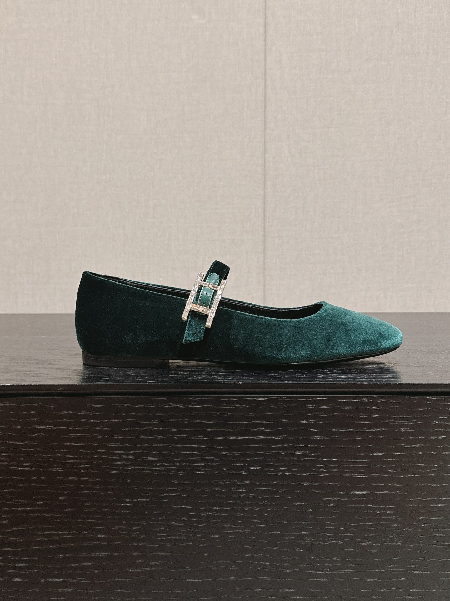 JANE BALLET FLAT CASTLETON GREEN VELVET - 35