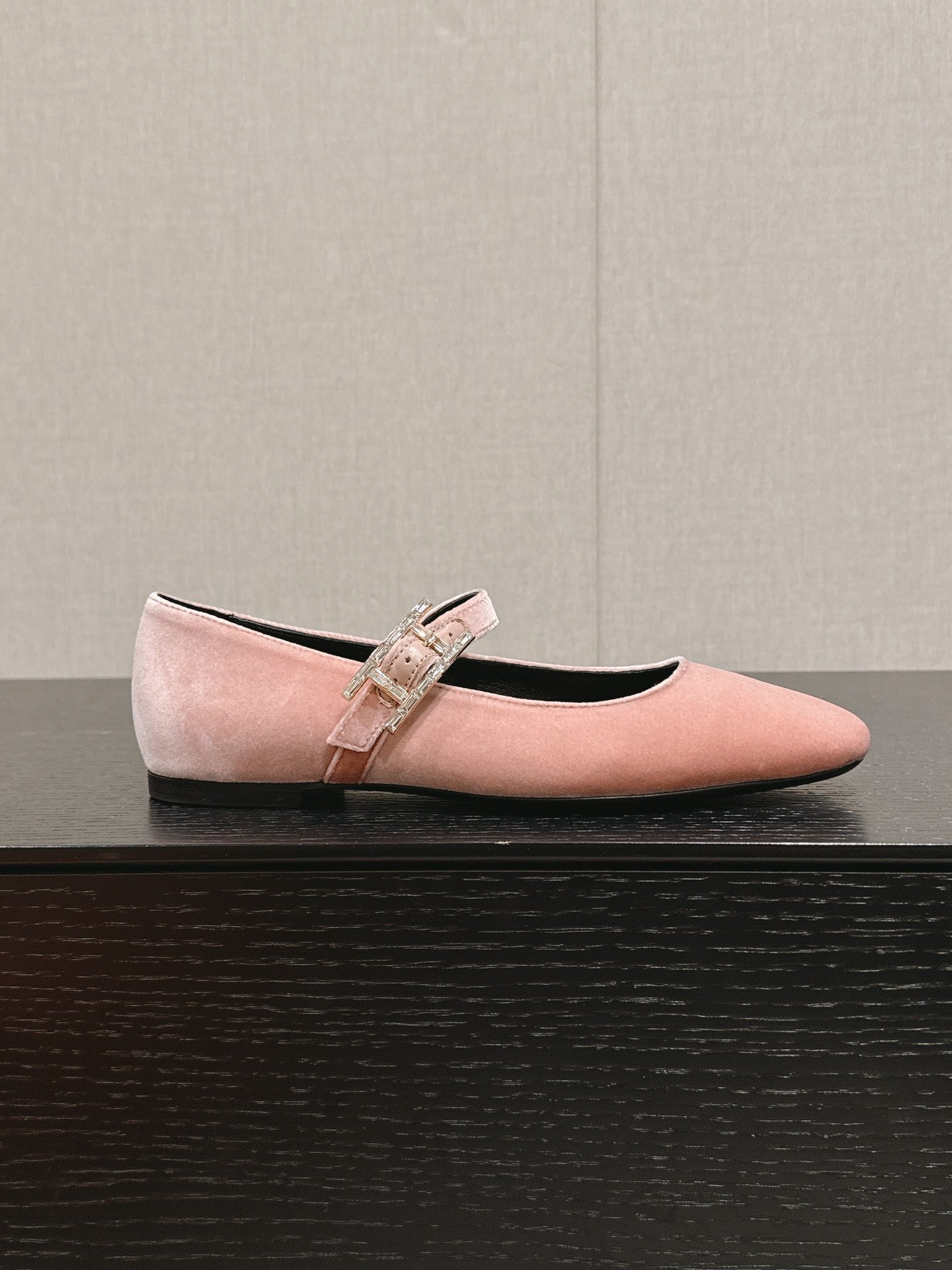 JANE BALLET FLAT PEACHY PINK VELVET - 35