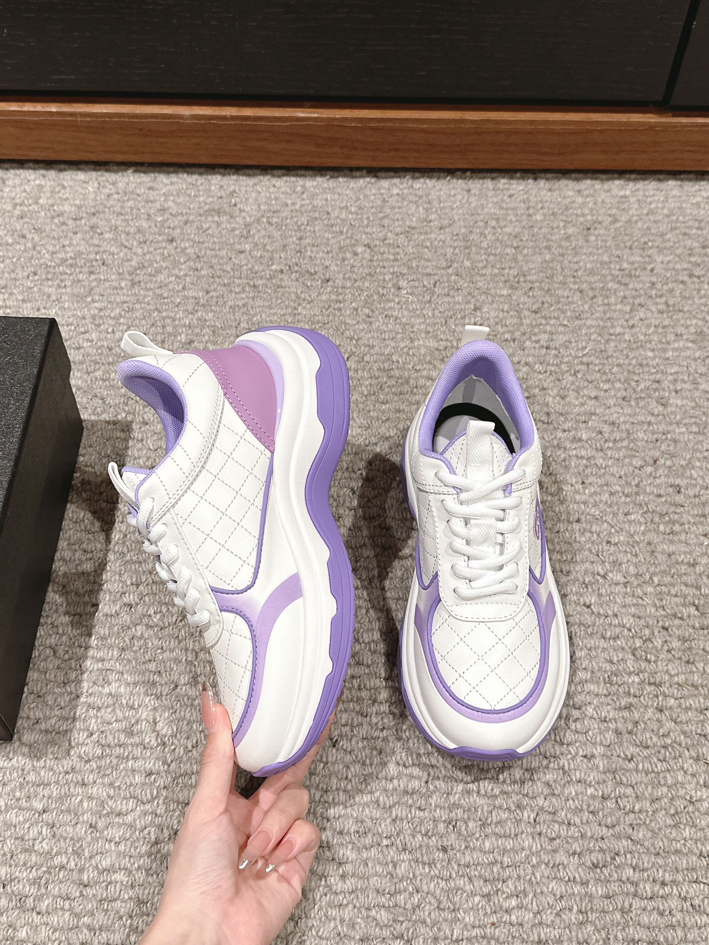 CC CLASSIC SNEAKER IN WHITE MIX IRIS PURPLE LAMBSKIN - 35