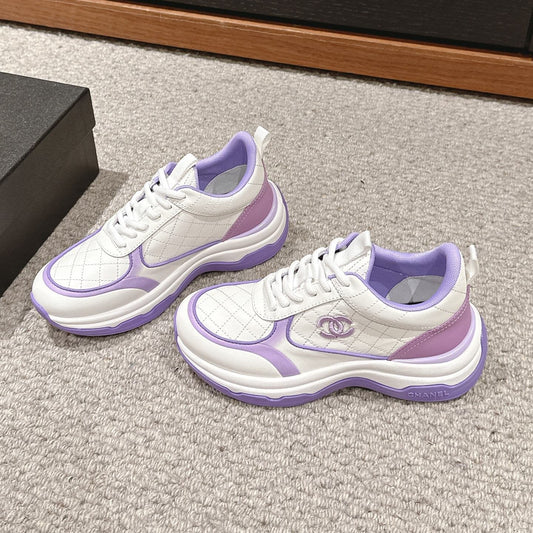CC CLASSIC SNEAKER IN WHITE MIX IRIS PURPLE LAMBSKIN - 35