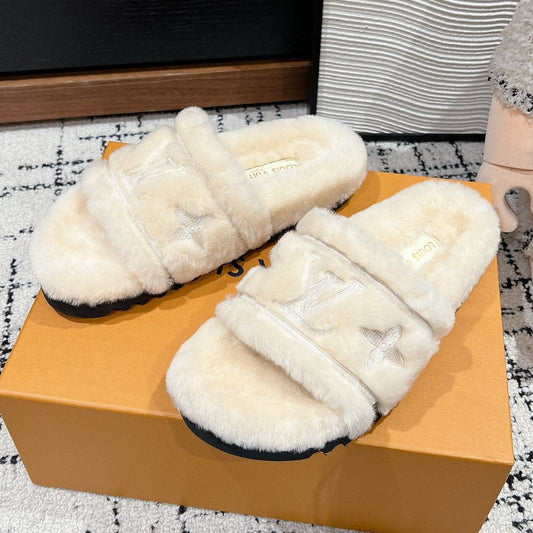SLIPPER IN BEIGE BISQUE FLEECE - 35