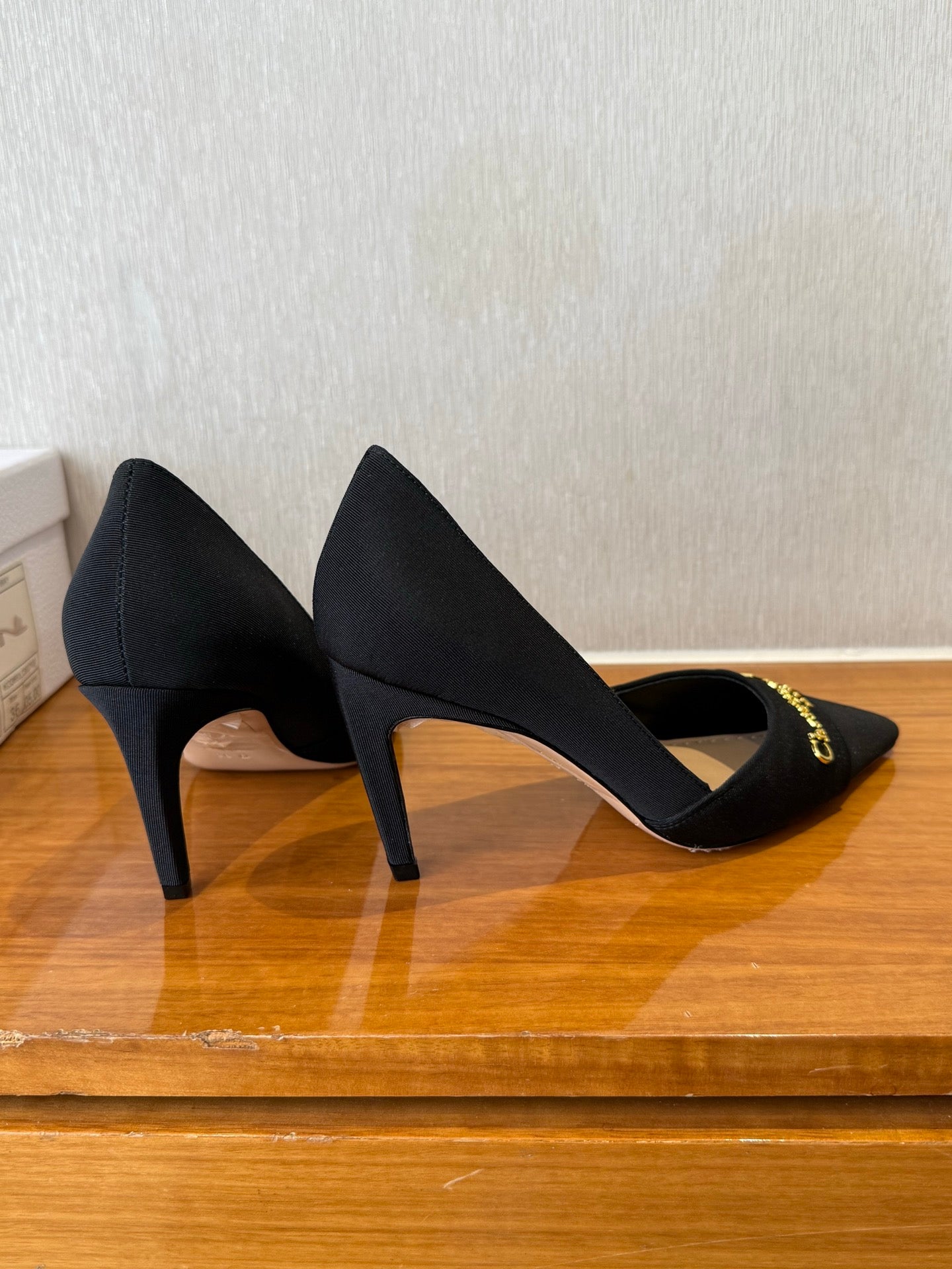 MY DD 25S HIGH HEEL 80MM IN BLACK SATIN - 35