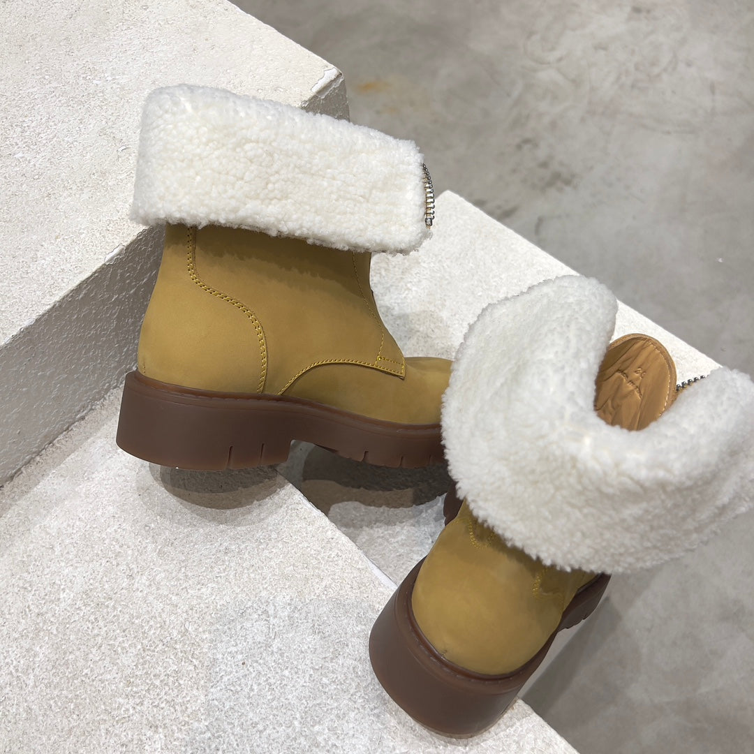 BOTTINE HADDOCK BOOTS IN CITRINE YELLOW SUEDE - 35
