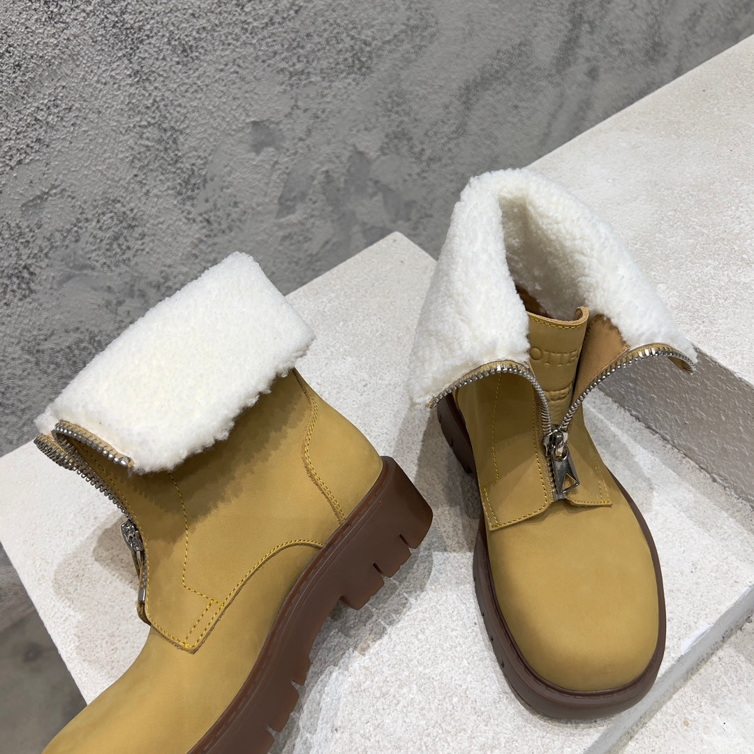 BOTTINE HADDOCK BOOTS IN CITRINE YELLOW SUEDE - 35