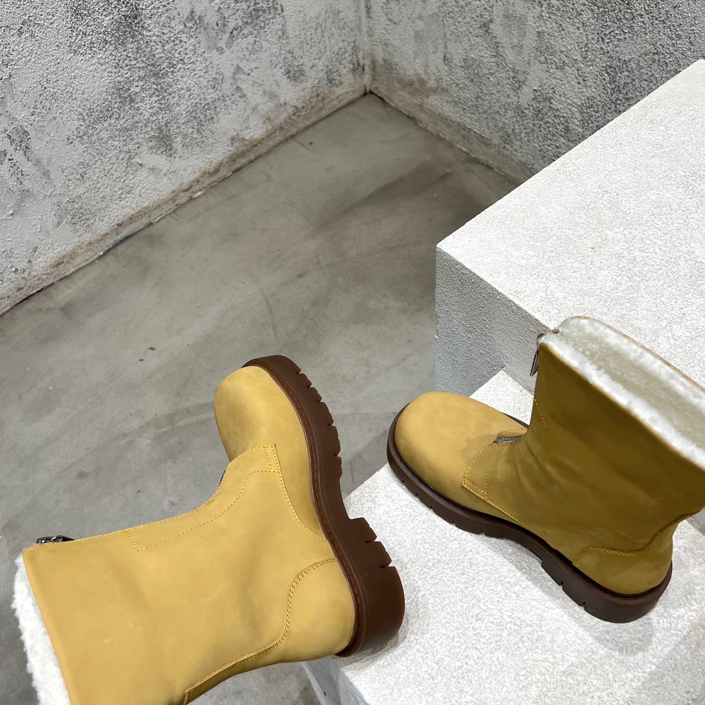 BOTTINE HADDOCK BOOTS IN CITRINE YELLOW SUEDE - 35