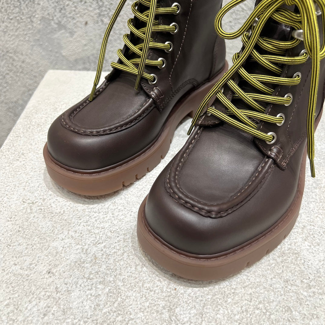 HADDOCK LACE-UP ANKLE BOOT IN CHOCOLATE BROWN CALFSKIN - 35