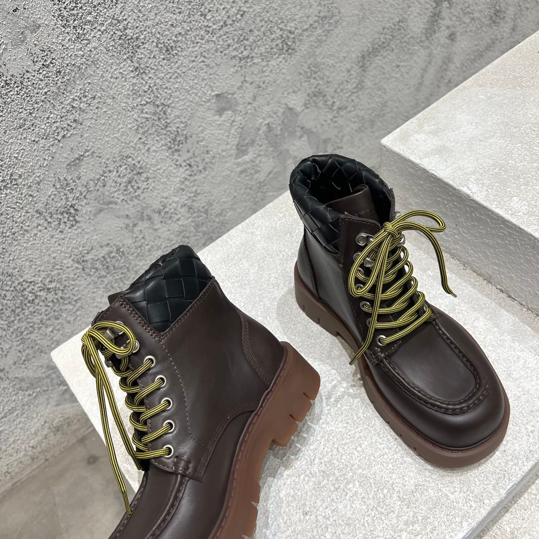 HADDOCK LACE-UP ANKLE BOOT IN CHOCOLATE BROWN CALFSKIN - 35