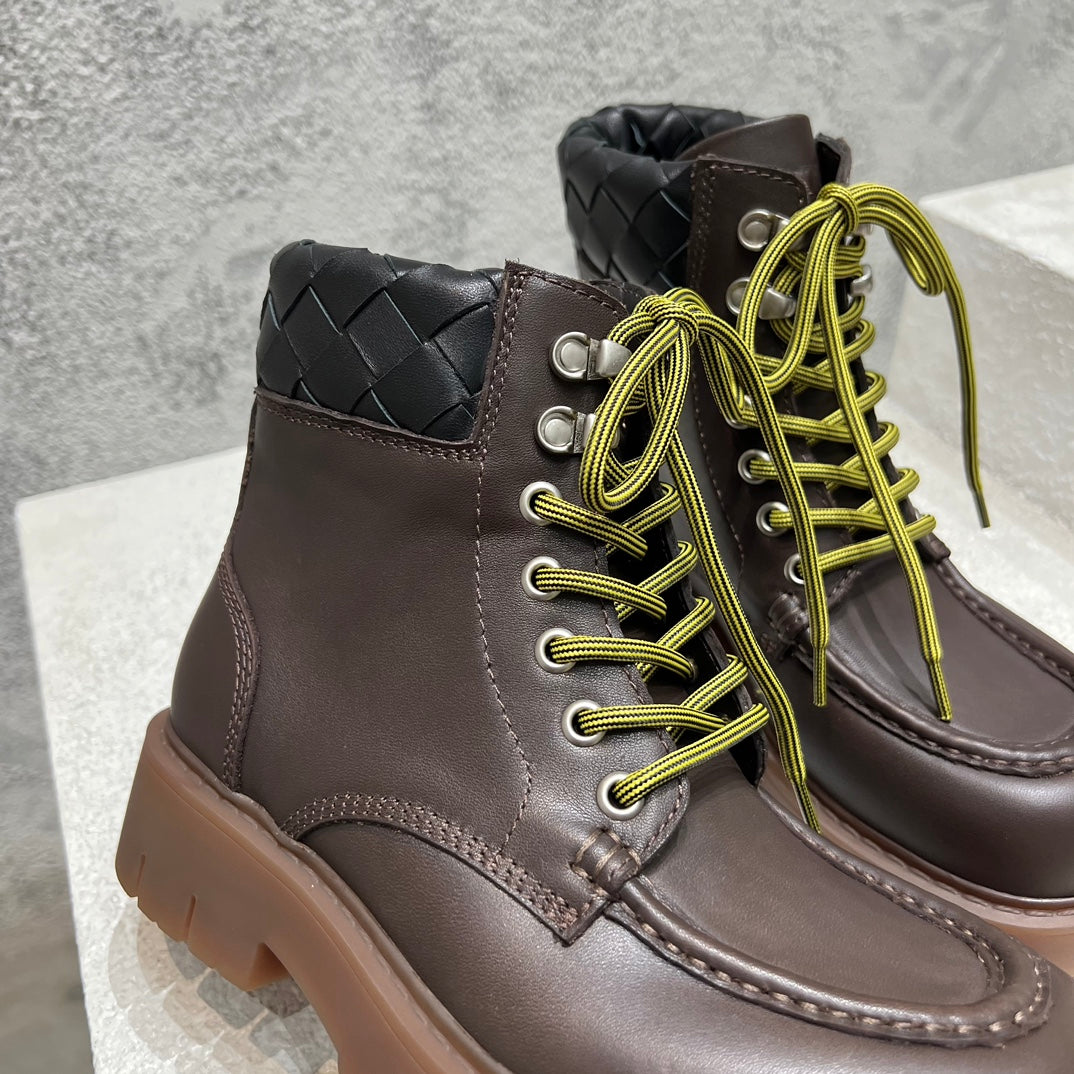 HADDOCK LACE-UP ANKLE BOOT IN CHOCOLATE BROWN CALFSKIN - 35