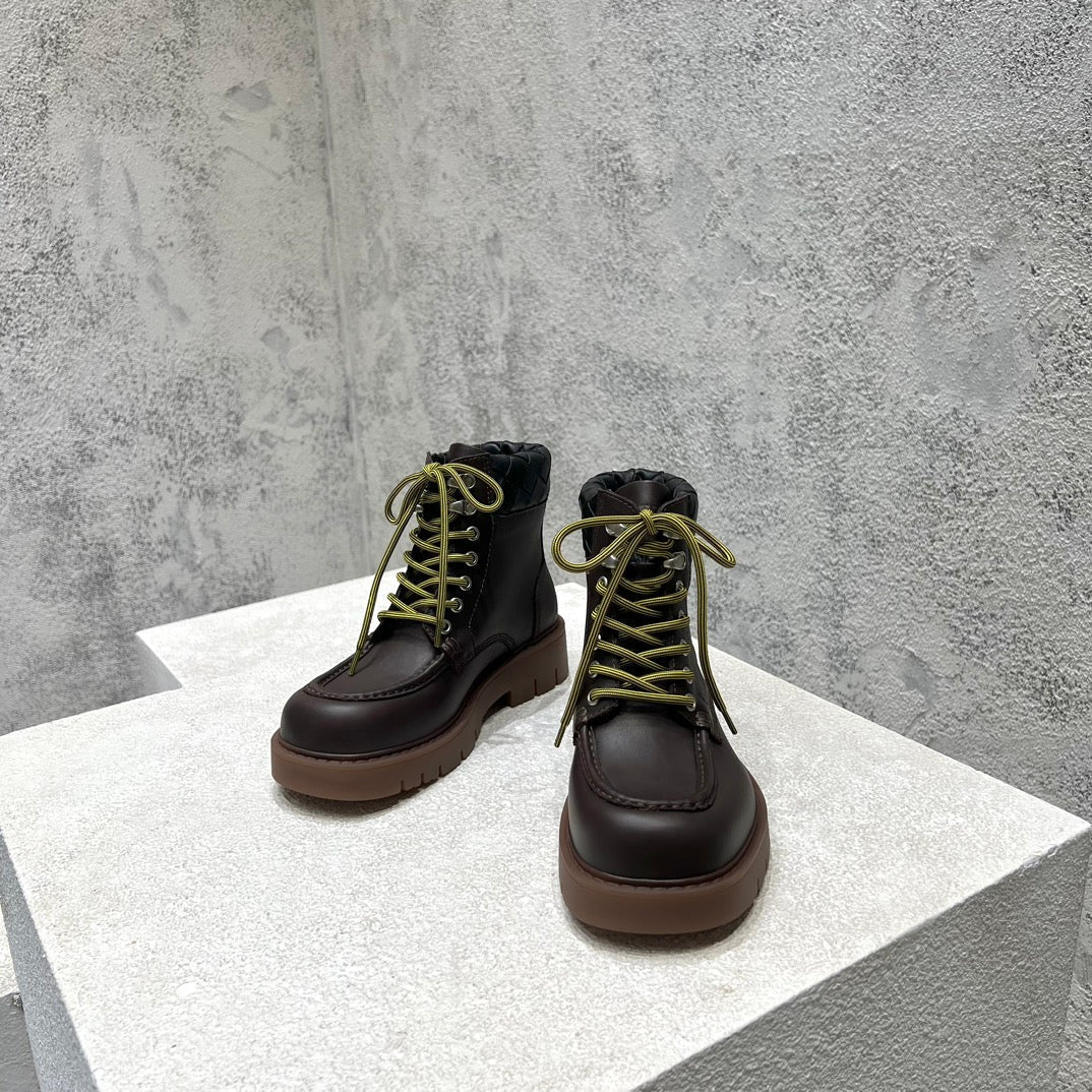 HADDOCK LACE-UP ANKLE BOOT IN CHOCOLATE BROWN CALFSKIN - 35