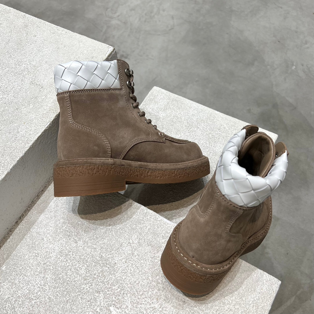 HADDOCK LACE-UP ANKLE BOOT IN WALNUT BROWN SUEDE - 39