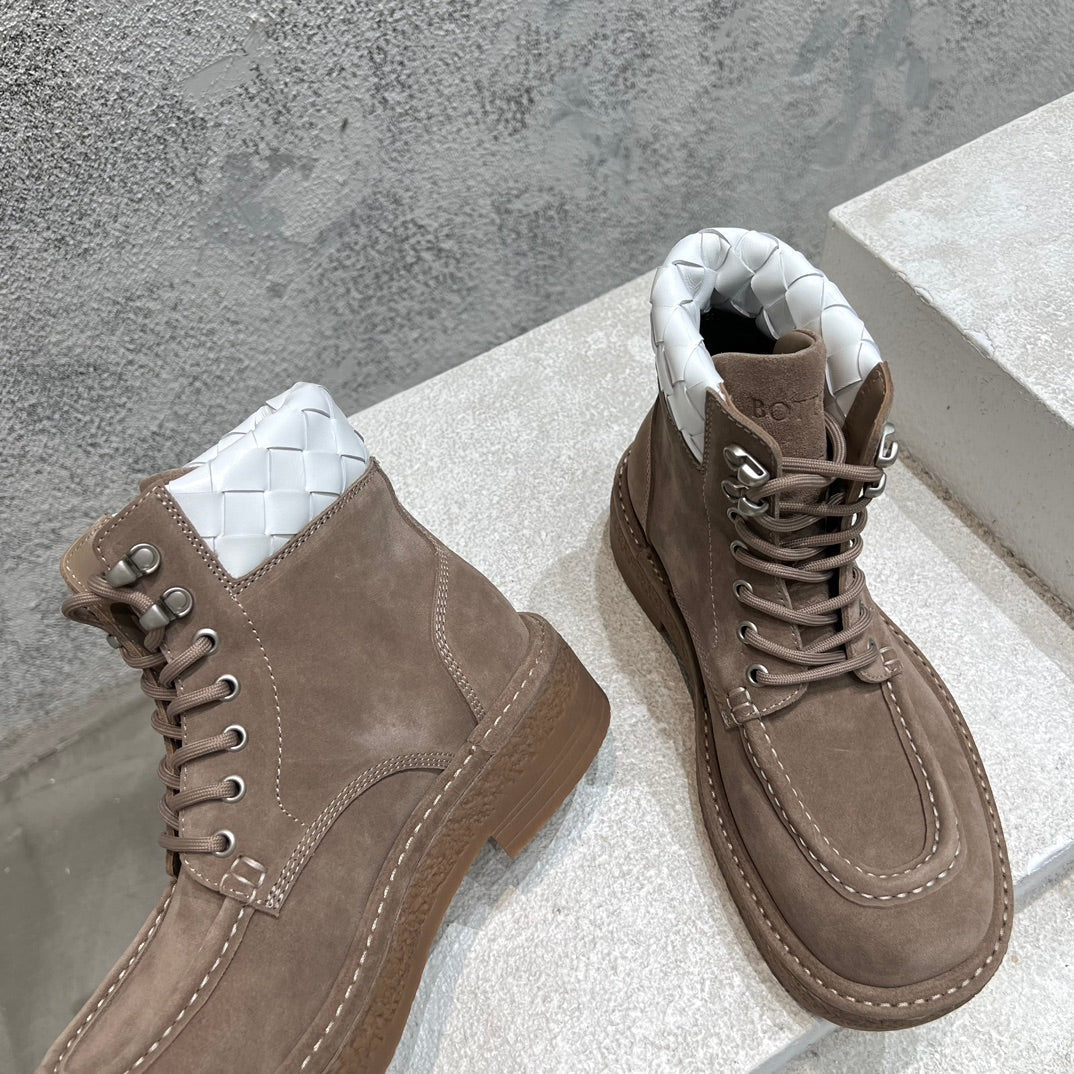 HADDOCK LACE-UP ANKLE BOOT IN WALNUT BROWN SUEDE - 39