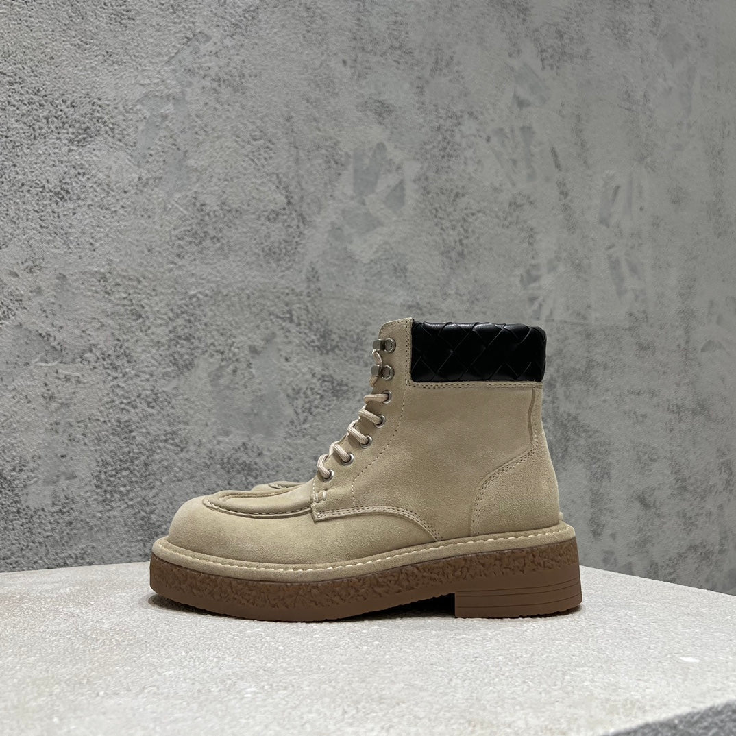 HADDOCK LACE-UP ANKLE BOOT IN KHAKI BROWN SUEDE - 39