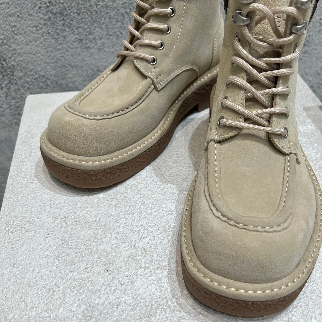 HADDOCK LACE-UP ANKLE BOOT IN KHAKI BROWN SUEDE - 39