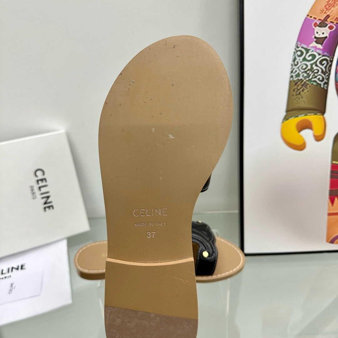 TRIOMPHE MULE IN CALFSKIN BLACK - 35