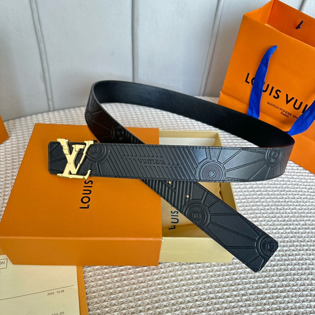 LV 25S BELT 40 MM IN BLACK CALFSKIN 593225 - 26-28