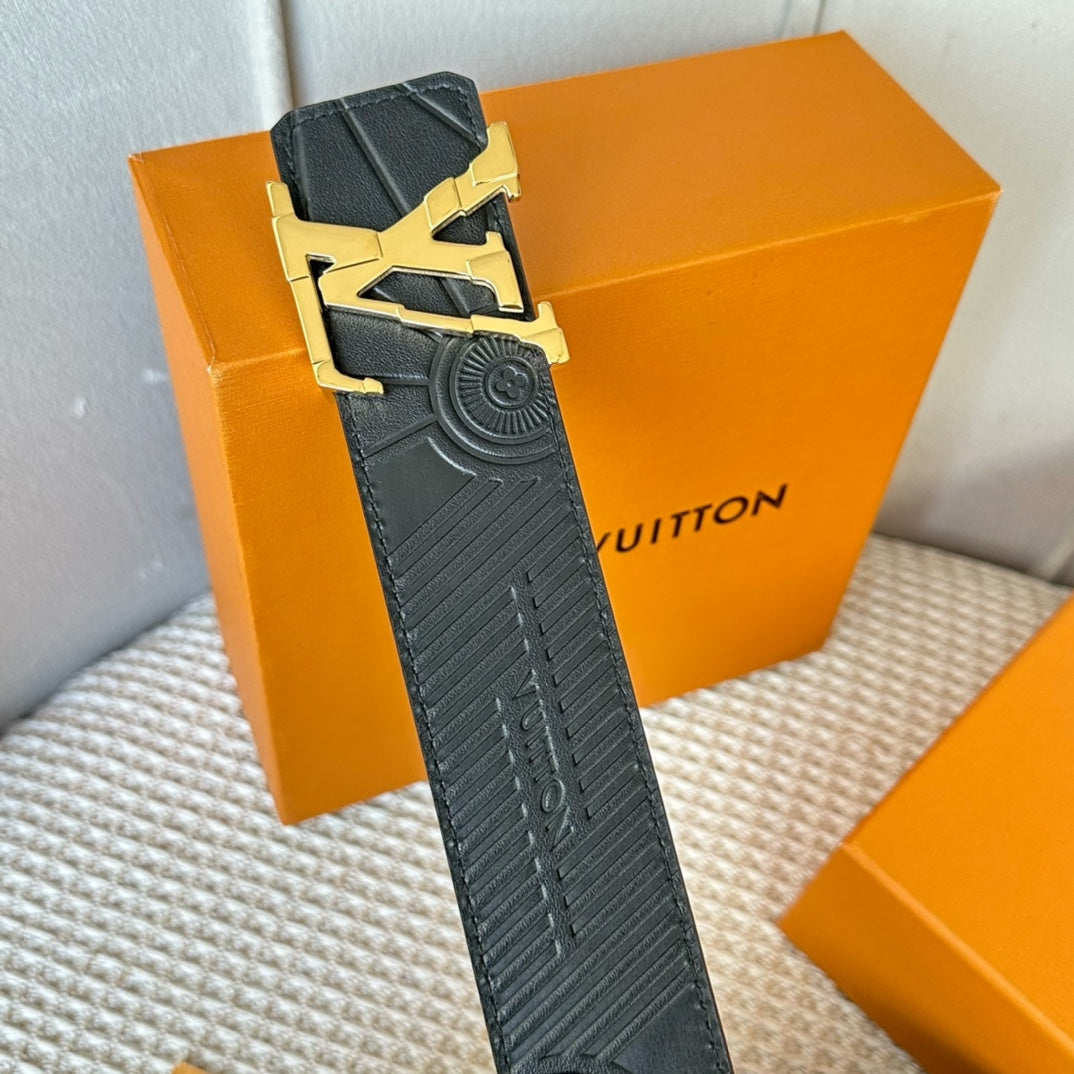 LV 25S BELT 40 MM IN BLACK CALFSKIN 593225 - 26-28