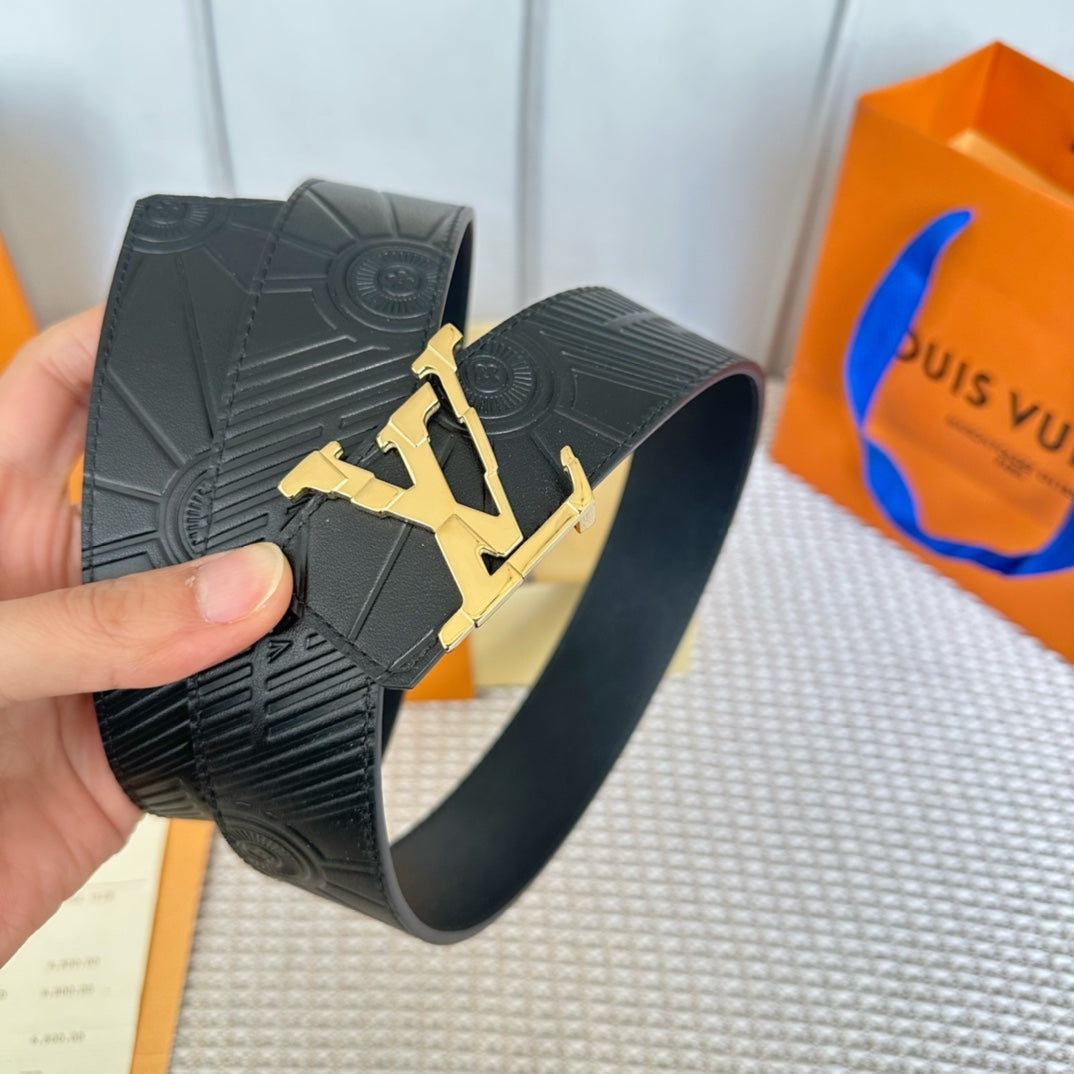 LV 25S BELT 40 MM IN BLACK CALFSKIN 593225 - 26-28