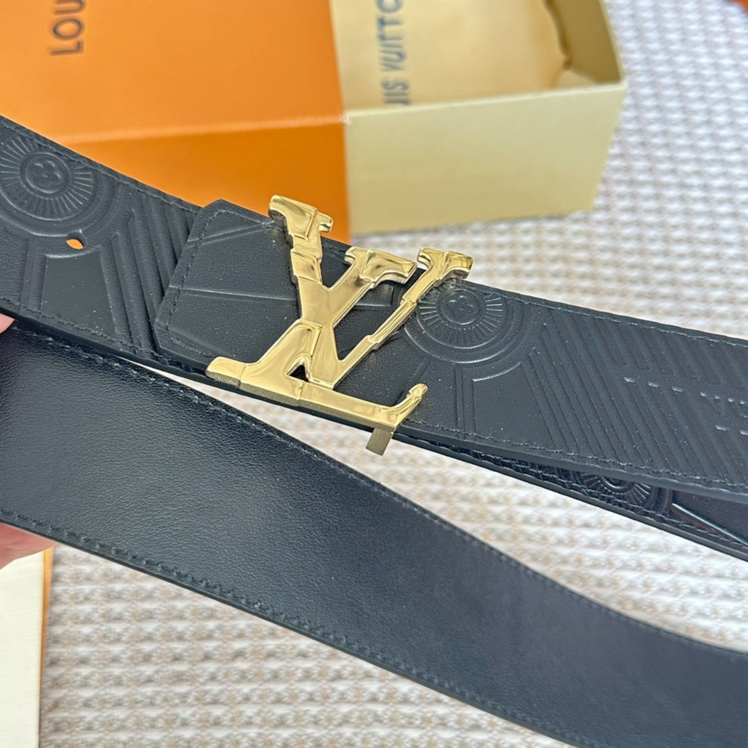 LV 25S BELT 40 MM IN BLACK CALFSKIN 593225 - 26-28