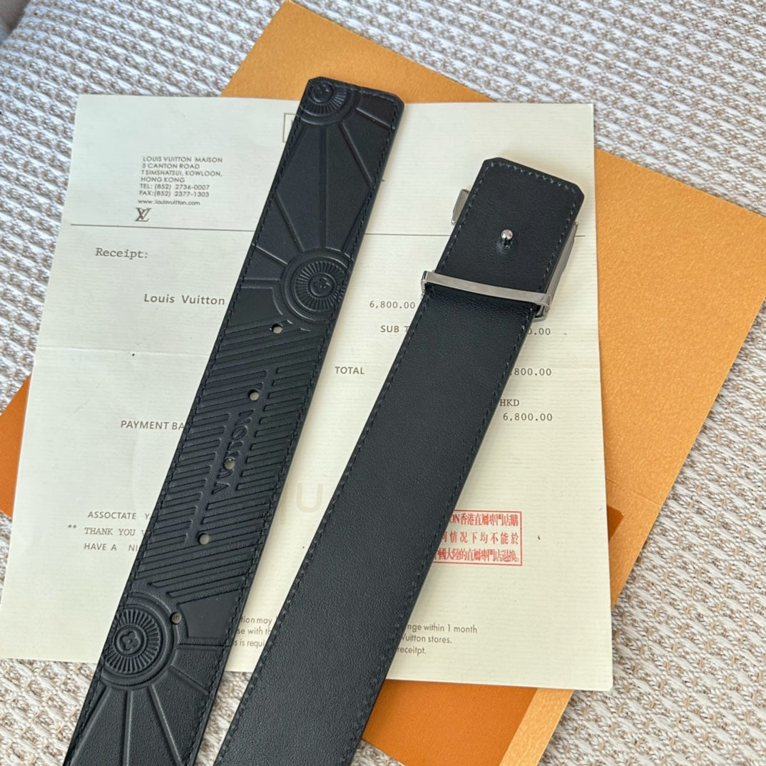 LV 25S BELT 40 MM IN BLACK CALFSKIN 593226 - 26-28