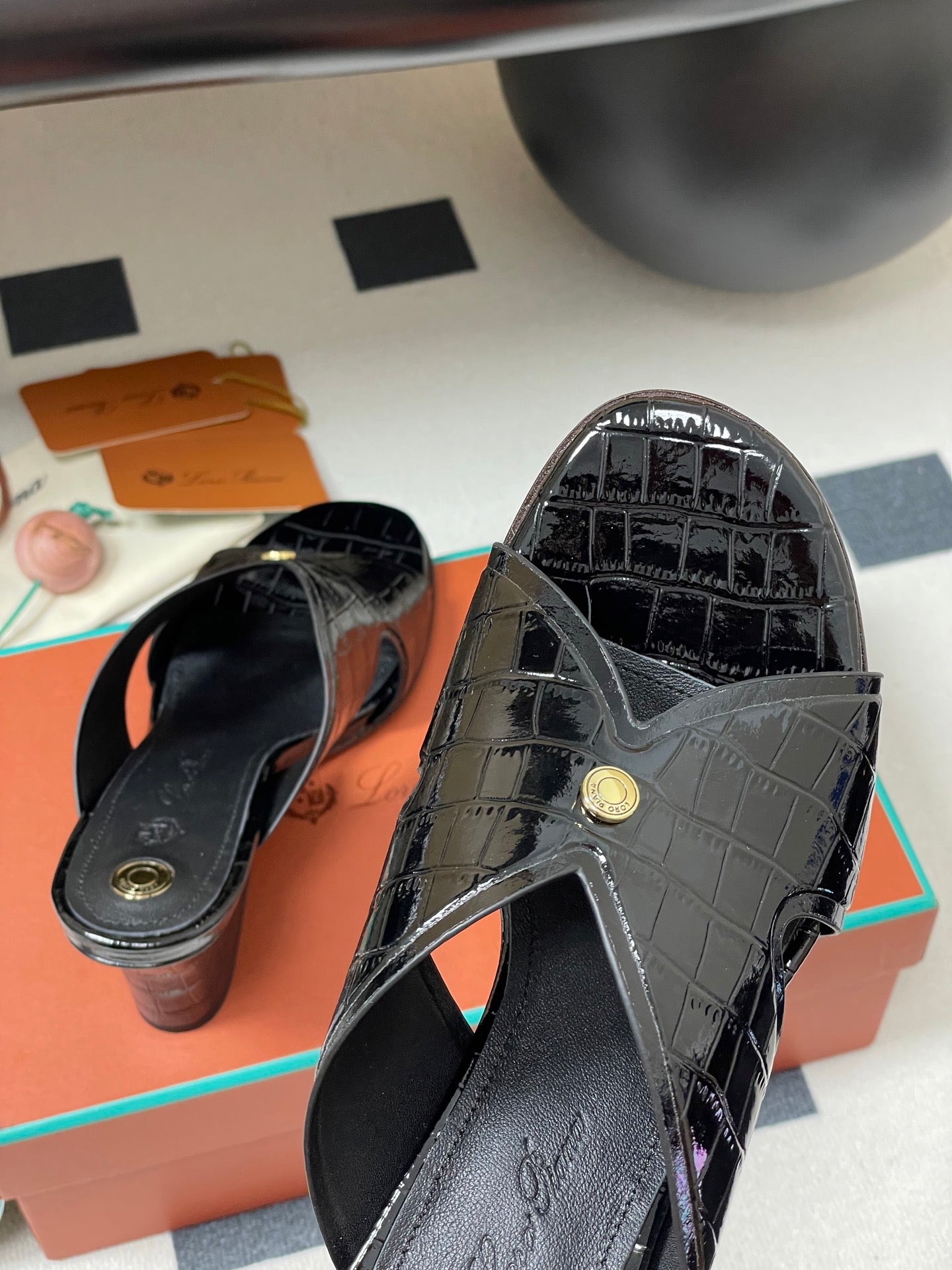 HIGH HEELS 80 MM IN BLACK CALFSKIN SNAKE EMBOSSING - 35