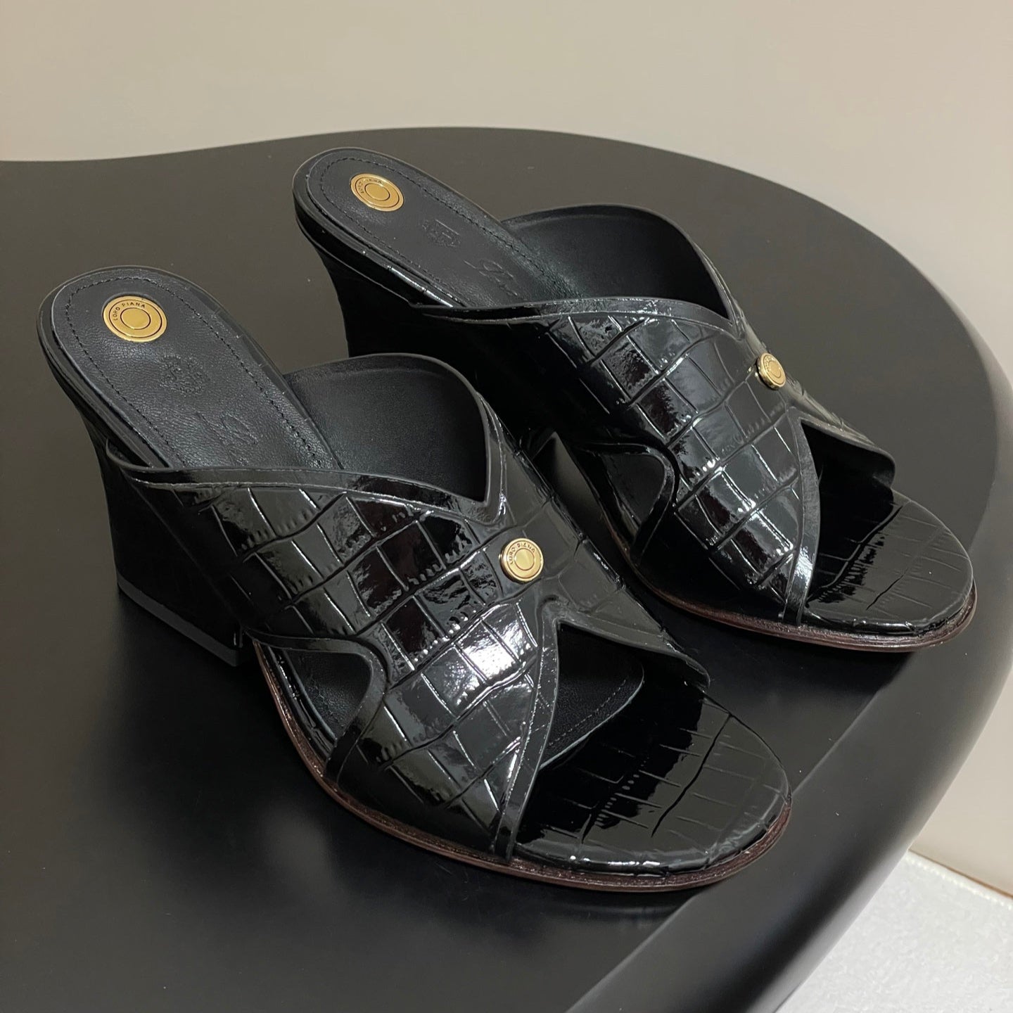 HIGH HEELS 80 MM IN BLACK CALFSKIN SNAKE EMBOSSING - 35