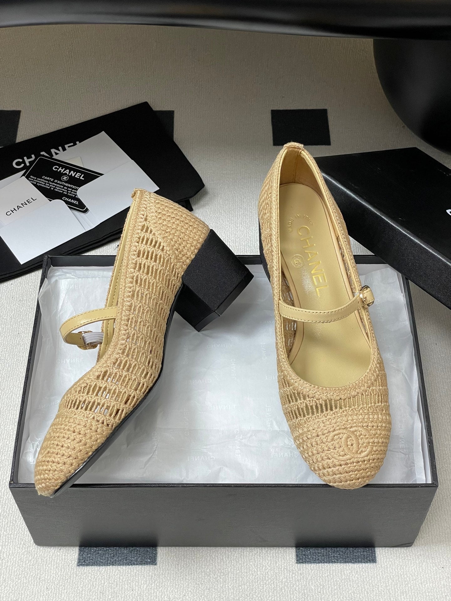 HIGH BALLET MARY JANE 50MM IN NATURAL BEIGE RAFFIA - 34