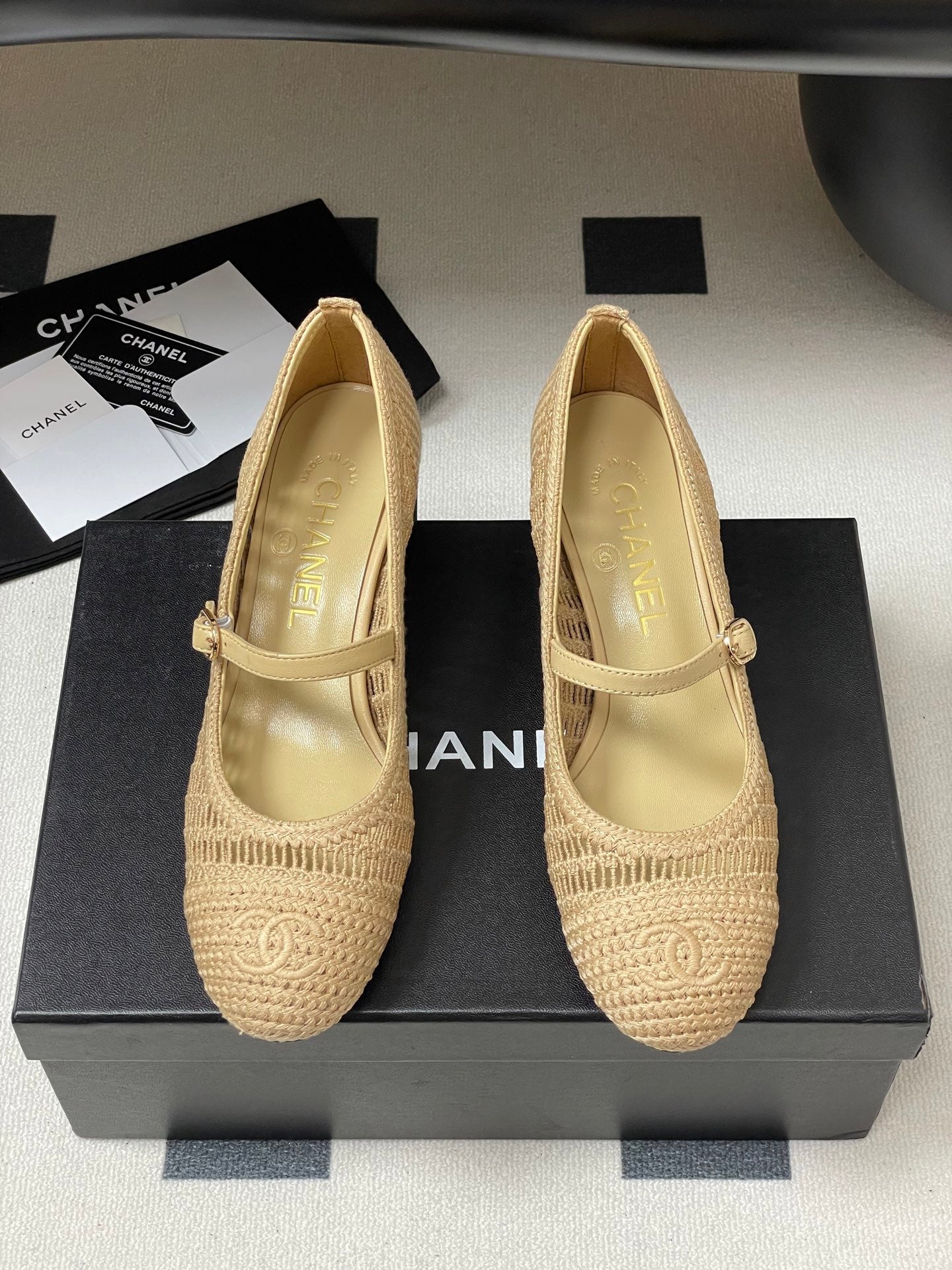 HIGH BALLET MARY JANE 50MM IN NATURAL BEIGE RAFFIA - 34