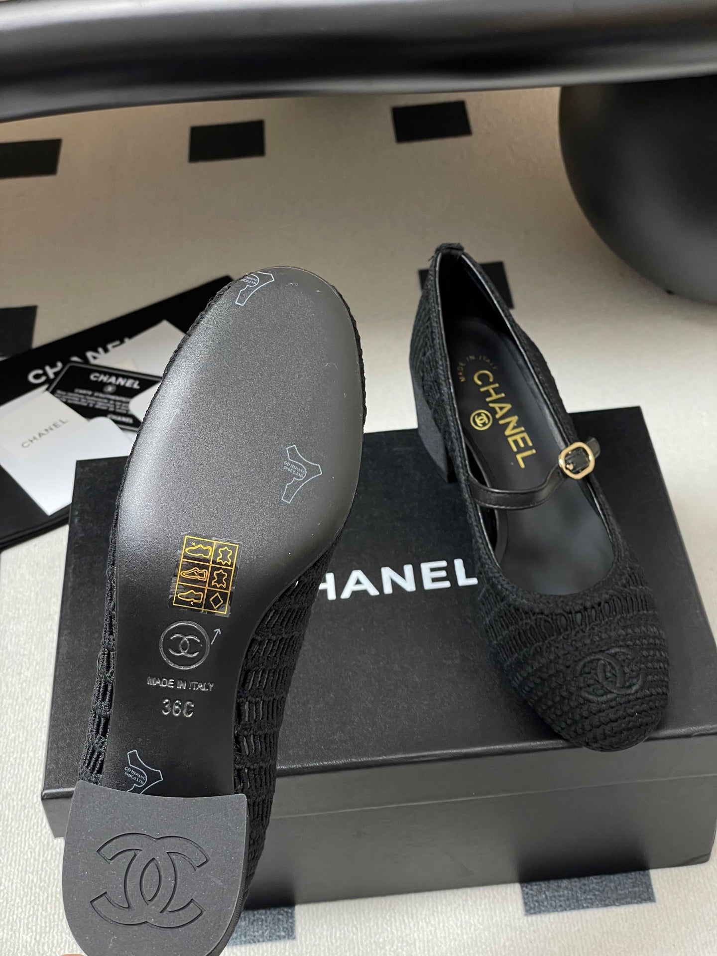 HIGH BALLET MARY JANE 50MM IN BLACK RAFFIA - 34
