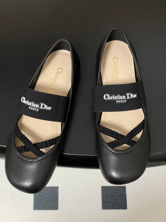 БАЛЕТКИ DIOR STRETCH ІЗ ЧОРНОЇ ОВЧИНИ – 35