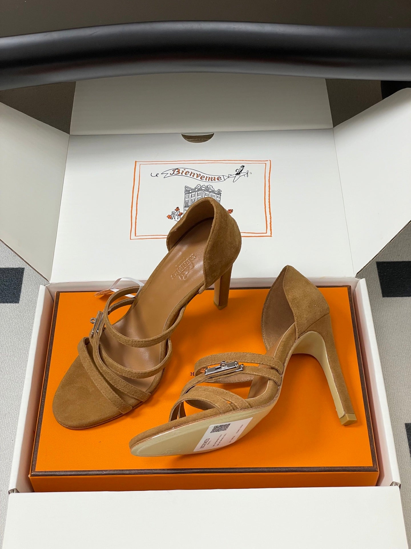 HM 25S HIGH-HEEL SANDAL 105 MM IN BROWN SUEDE - 35