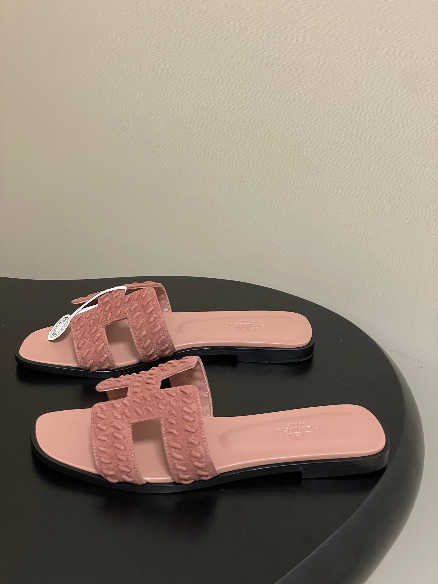 HM 25S ORAN SANDAL IN PEACHY PINK SUEDE AND LAMBSKIN - 35