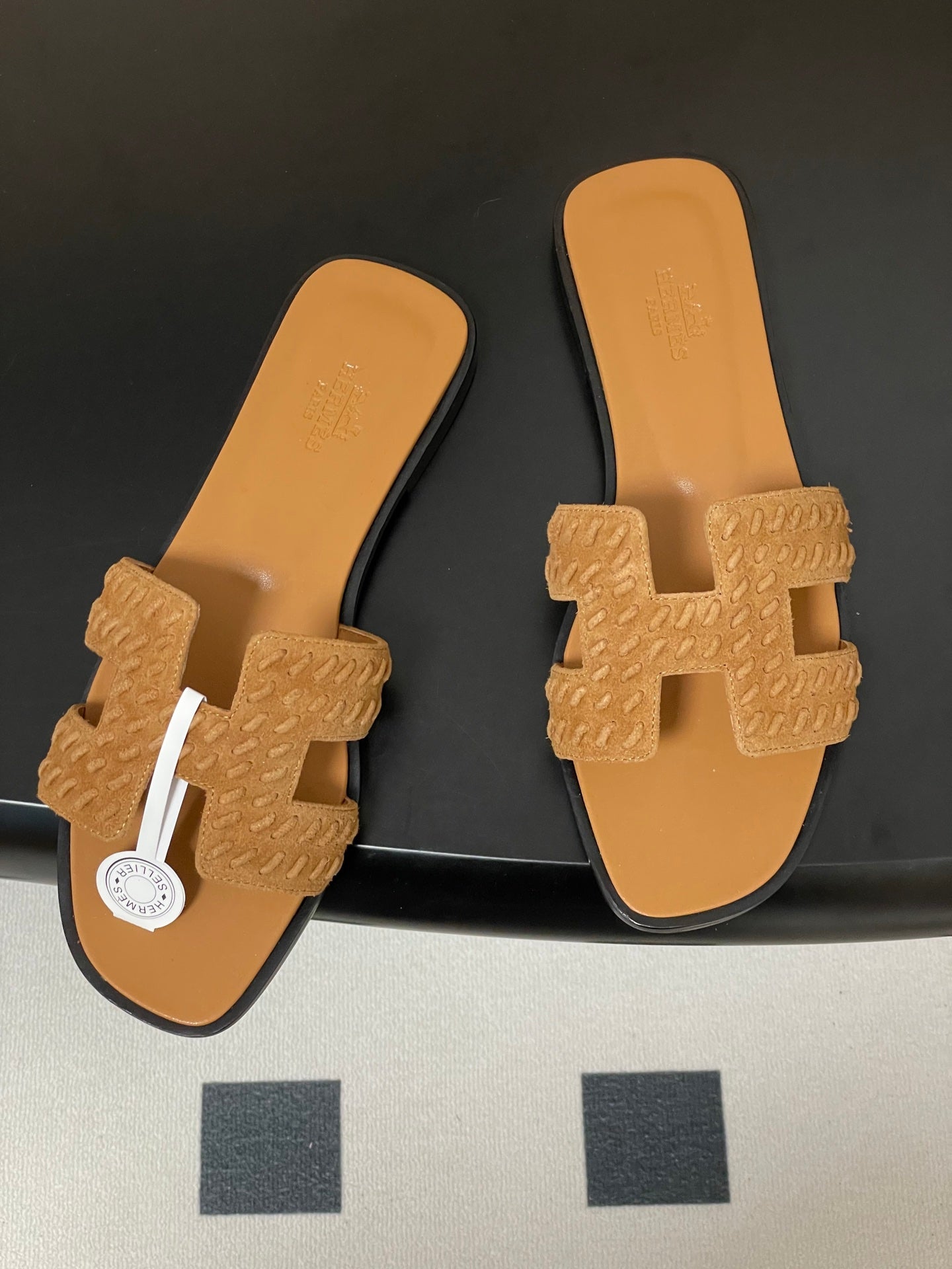 HM 25S ORAN SANDAL IN LIGHT BROWN SUEDE AND LAMBSKIN - 35