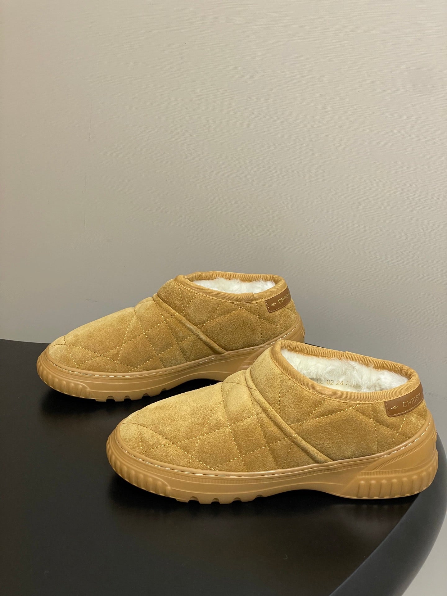 DIOR 25S FROST ANKLE BOOTS IN GOLDEN BROWN SUEDE - 35