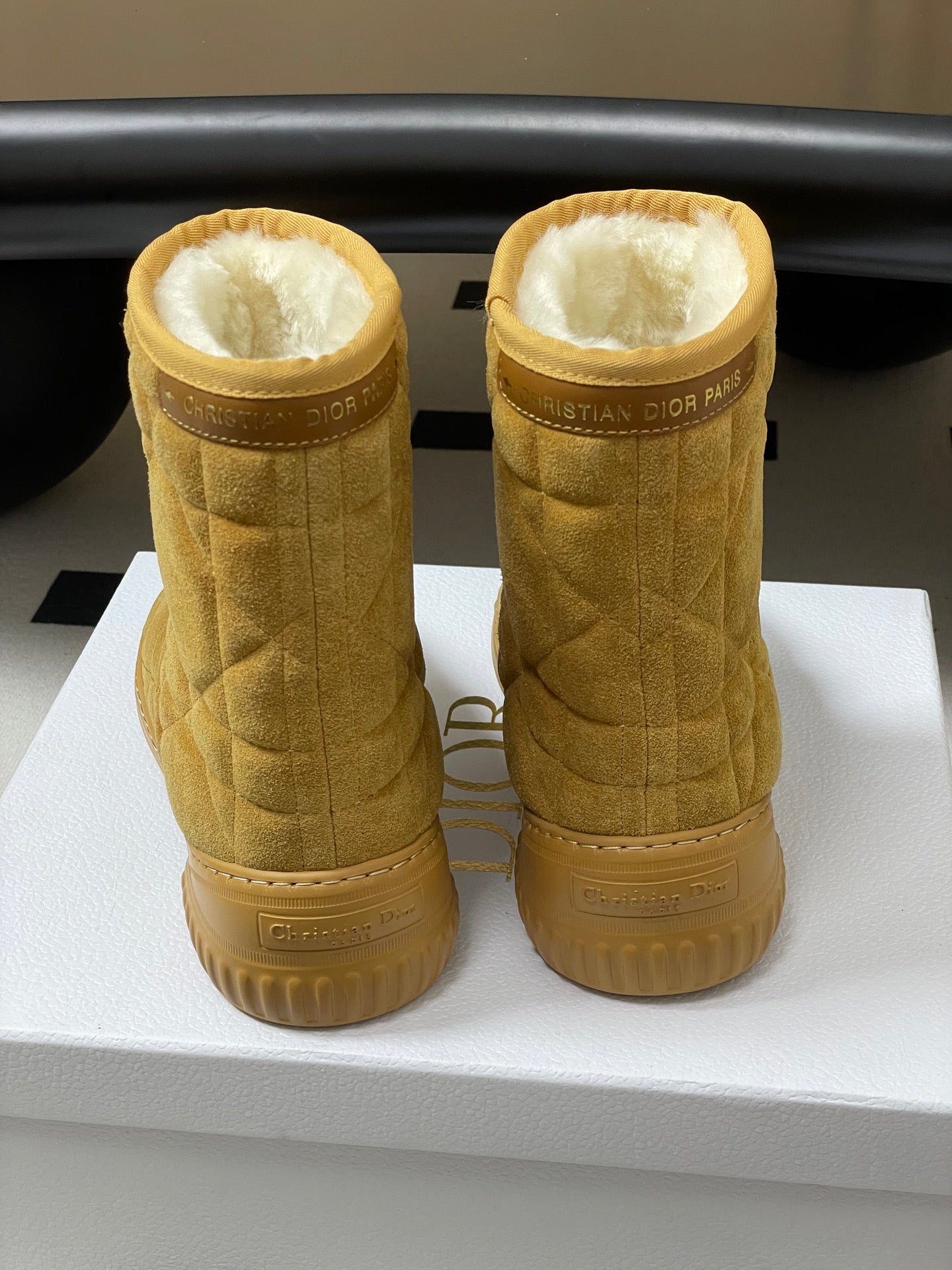 DIOR 25S FROST LOW ANKLE BOOTS IN GOLDEN BROWN SUEDE - 35