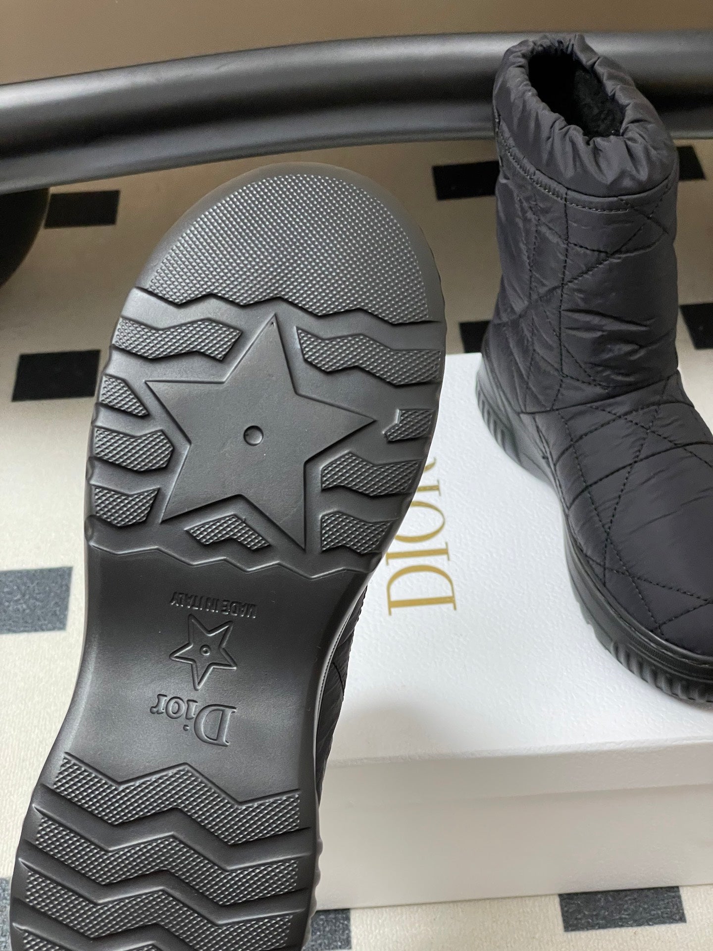 DIOR 25S FROST LOW ANKLE BOOTS IN BLACK FABRIC - 35