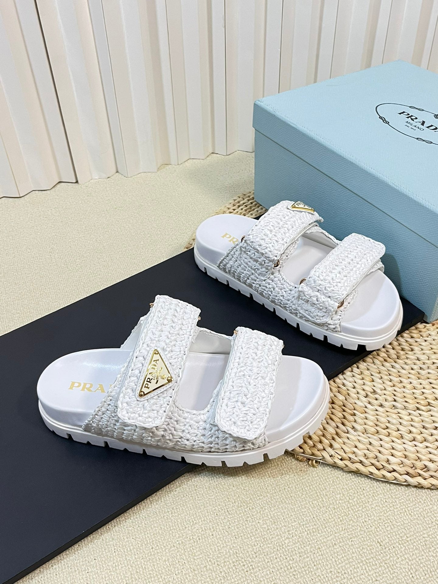 Pra Raffia Cork Slide 40 White - 35