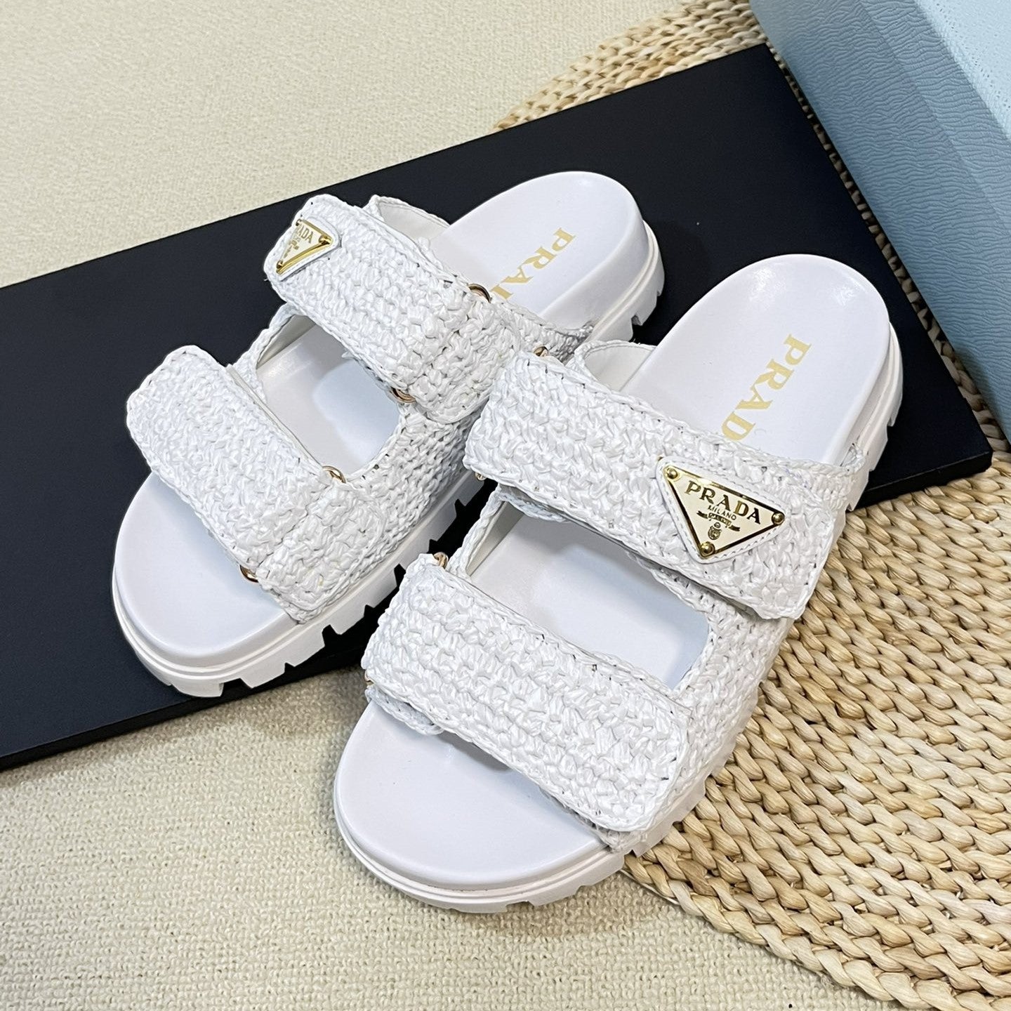 Pra Raffia Cork Slide 40 White - 35