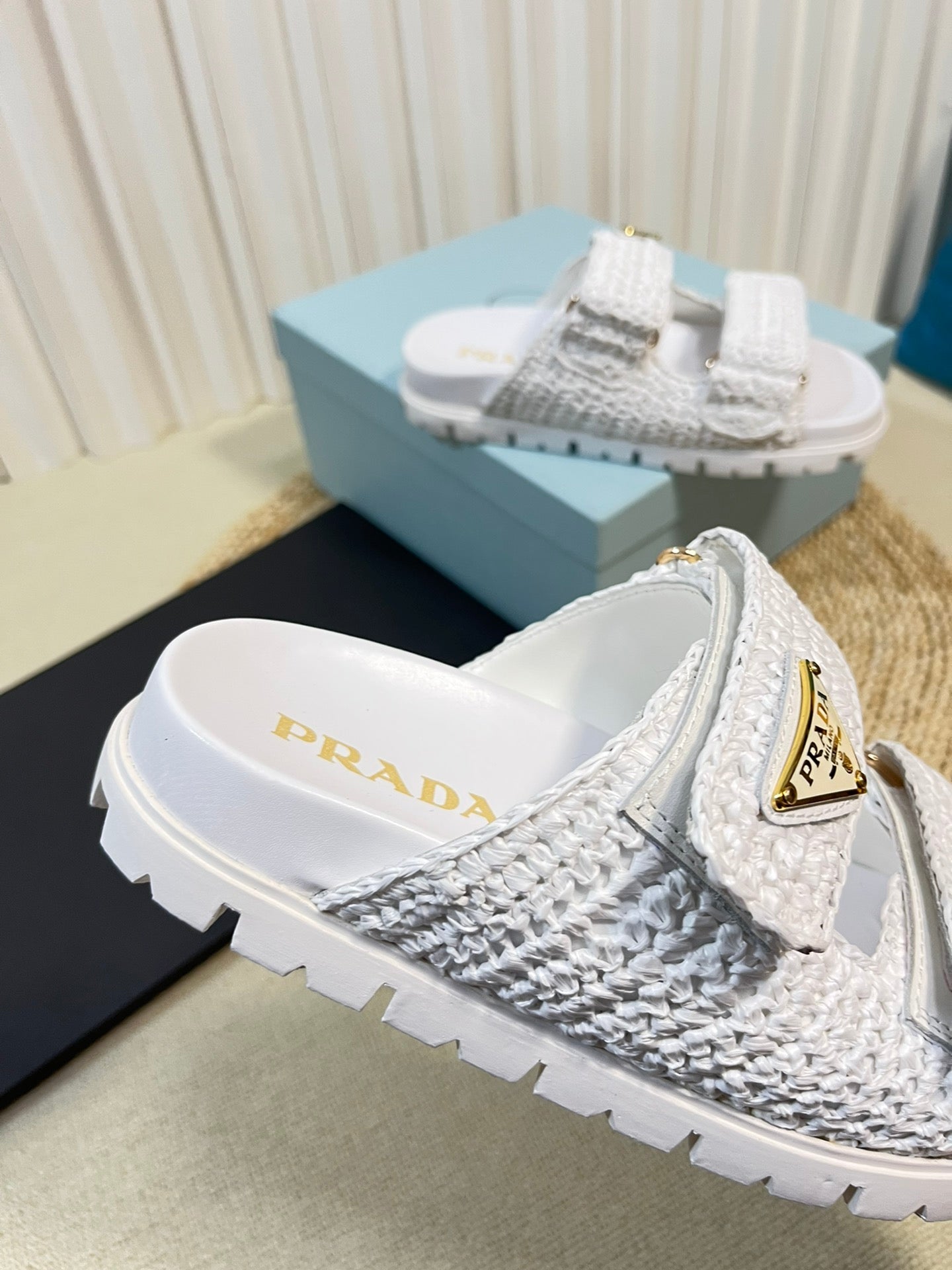 Pra Raffia Cork Slide 40 White - 35