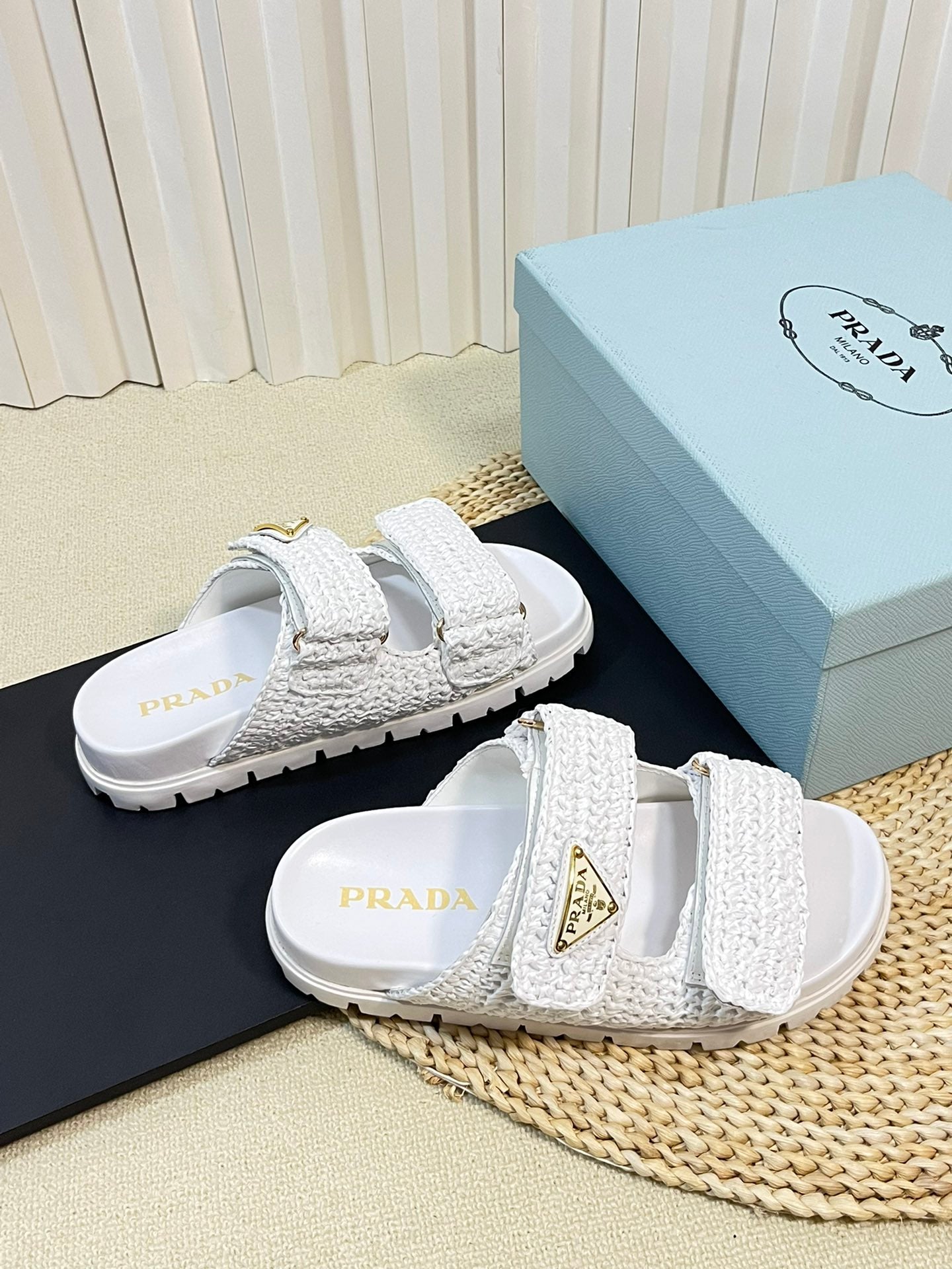 Pra Raffia Cork Slide 40 White - 35
